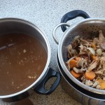 straining the bone broth